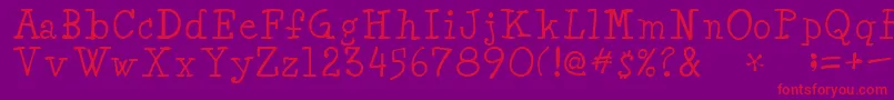 fuente MinyaRegular – Fuentes Rojas Sobre Fondo Morado