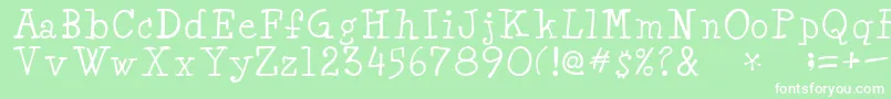 MinyaRegular Font – White Fonts on Green Background