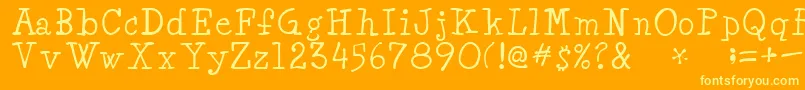 MinyaRegular-fontti – keltaiset fontit oranssilla taustalla
