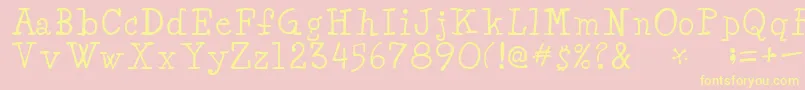 MinyaRegular Font – Yellow Fonts on Pink Background