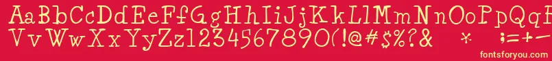 MinyaRegular Font – Yellow Fonts on Red Background