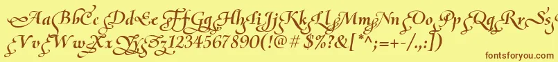 OliettaScriptPoesiaBolditalic Font – Brown Fonts on Yellow Background