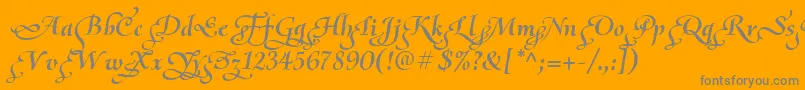 OliettaScriptPoesiaBolditalic-Schriftart – Graue Schriften auf orangefarbenem Hintergrund