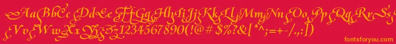 fuente OliettaScriptPoesiaBolditalic – Fuentes Naranjas Sobre Fondo Rojo