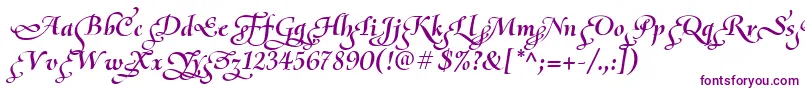 OliettaScriptPoesiaBolditalic Font – Purple Fonts on White Background