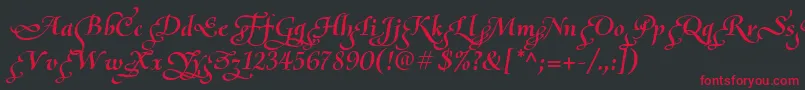 OliettaScriptPoesiaBolditalic Font – Red Fonts on Black Background