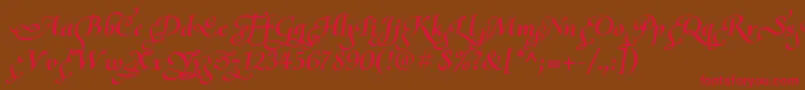 OliettaScriptPoesiaBolditalic Font – Red Fonts on Brown Background
