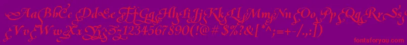 OliettaScriptPoesiaBolditalic Font – Red Fonts on Purple Background