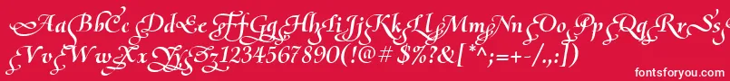 OliettaScriptPoesiaBolditalic Font – White Fonts on Red Background