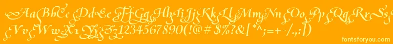 OliettaScriptPoesiaBolditalic Font – Yellow Fonts on Orange Background
