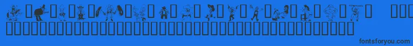 KrWildWest Font – Black Fonts on Blue Background