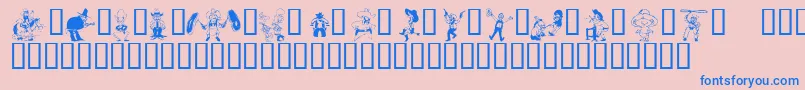 KrWildWest Font – Blue Fonts on Pink Background