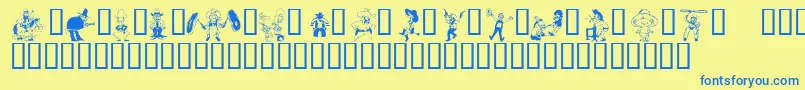 KrWildWest Font – Blue Fonts on Yellow Background