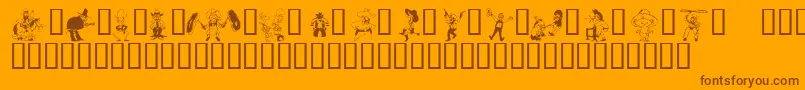 フォントKrWildWest – オレンジの背景に茶色のフォント