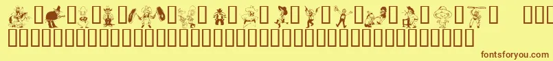 KrWildWest Font – Brown Fonts on Yellow Background