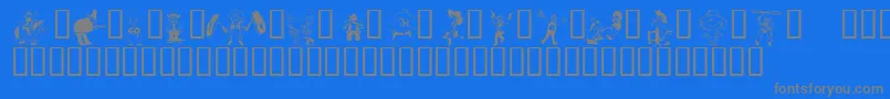 fuente KrWildWest – Fuentes Grises Sobre Fondo Azul