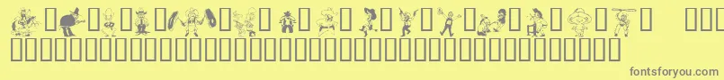 KrWildWest Font – Gray Fonts on Yellow Background