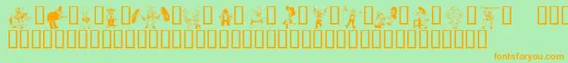 Fonte KrWildWest – fontes laranjas em um fundo verde
