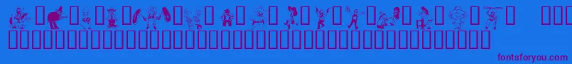 Police KrWildWest – polices violettes sur fond bleu