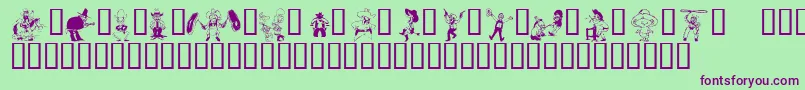 KrWildWest Font – Purple Fonts on Green Background