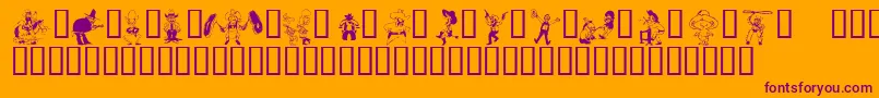 KrWildWest Font – Purple Fonts on Orange Background