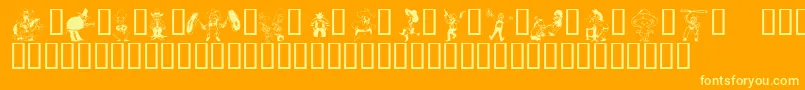 KrWildWest Font – Yellow Fonts on Orange Background