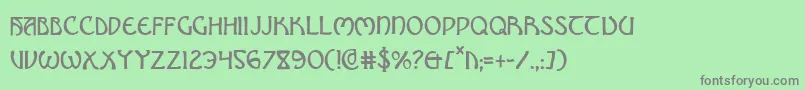 フォントBrinAthynCondensed – 緑の背景に灰色の文字