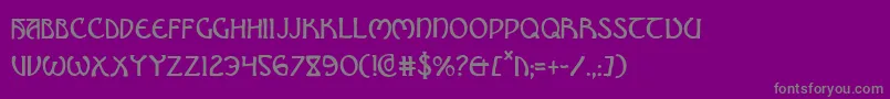 フォントBrinAthynCondensed – 紫の背景に灰色の文字