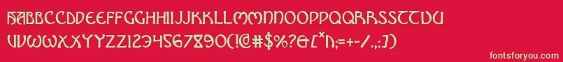 BrinAthynCondensed Font – Green Fonts on Red Background