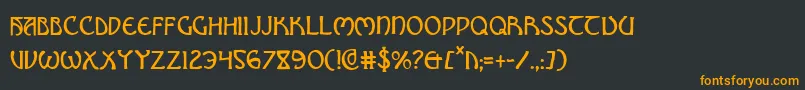 フォントBrinAthynCondensed – 黒い背景にオレンジの文字