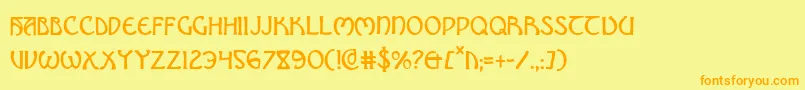 BrinAthynCondensed Font – Orange Fonts on Yellow Background