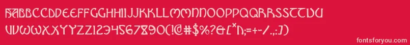 Fonte BrinAthynCondensed – fontes rosa em um fundo vermelho