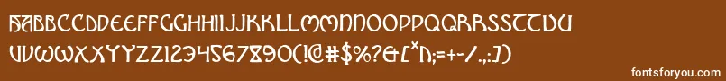 BrinAthynCondensed-fontti – valkoiset fontit ruskealla taustalla
