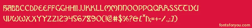 BrinAthynCondensed Font – Yellow Fonts on Red Background