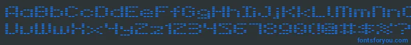 フォントDot28 – 黒い背景に青い文字