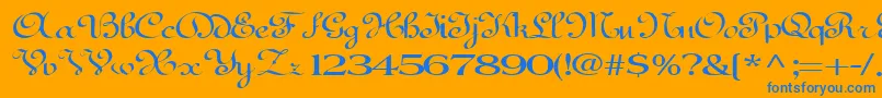 BedfordRegularTtext Font – Blue Fonts on Orange Background