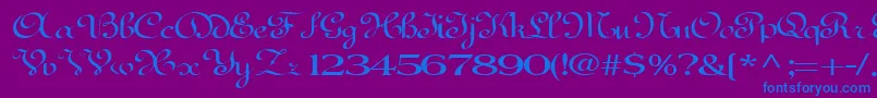 BedfordRegularTtext Font – Blue Fonts on Purple Background