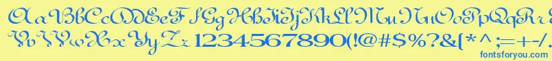 BedfordRegularTtext Font – Blue Fonts on Yellow Background