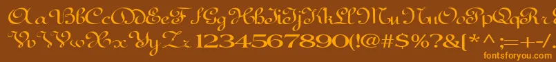Lisätietoja BedfordRegularTtext-fontista BedfordRegularTtext-fontti – oranssit fontit ruskealla taustalla