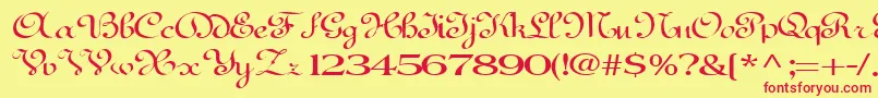 BedfordRegularTtext Font – Red Fonts on Yellow Background