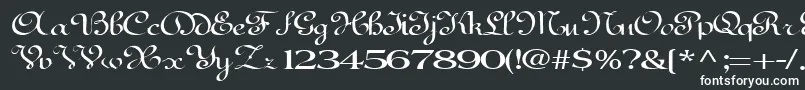 BedfordRegularTtext-fontti – valkoiset fontit mustalla taustalla