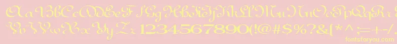 BedfordRegularTtext Font – Yellow Fonts on Pink Background