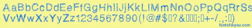 Rhsketchybastard Font – Blue Fonts on Yellow Background