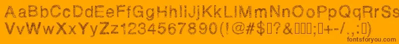 Rhsketchybastard Font – Brown Fonts on Orange Background