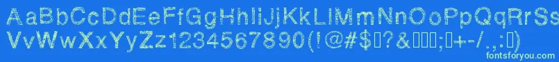 Rhsketchybastard Font – Green Fonts on Blue Background