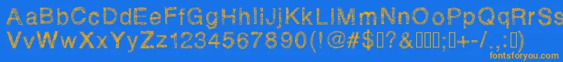 Rhsketchybastard Font – Orange Fonts on Blue Background