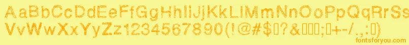 Rhsketchybastard Font – Orange Fonts on Yellow Background