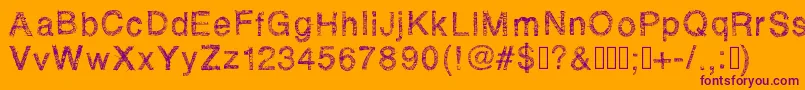 Rhsketchybastard Font – Purple Fonts on Orange Background