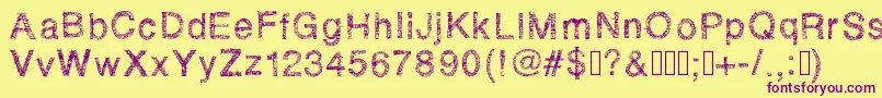 Rhsketchybastard Font – Purple Fonts on Yellow Background