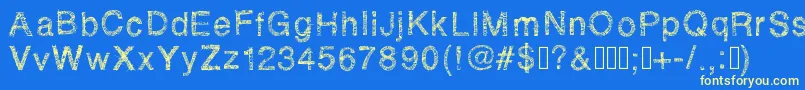 Rhsketchybastard Font – Yellow Fonts on Blue Background
